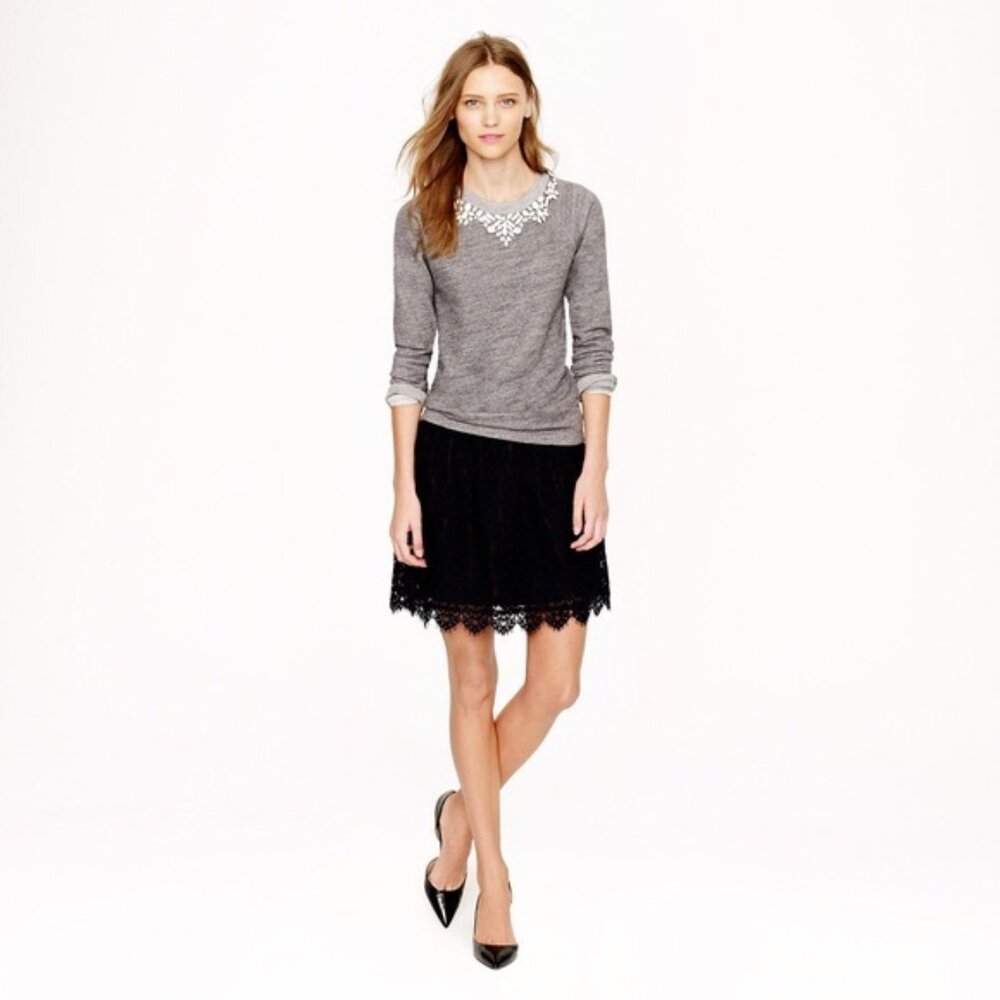 J. Crew Lace Skirt, size 8, dark blue
